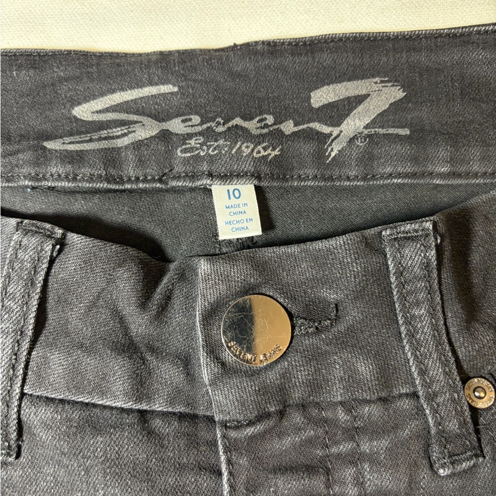 Seven7 Black Wash Skinny High Rise Denim Jeans